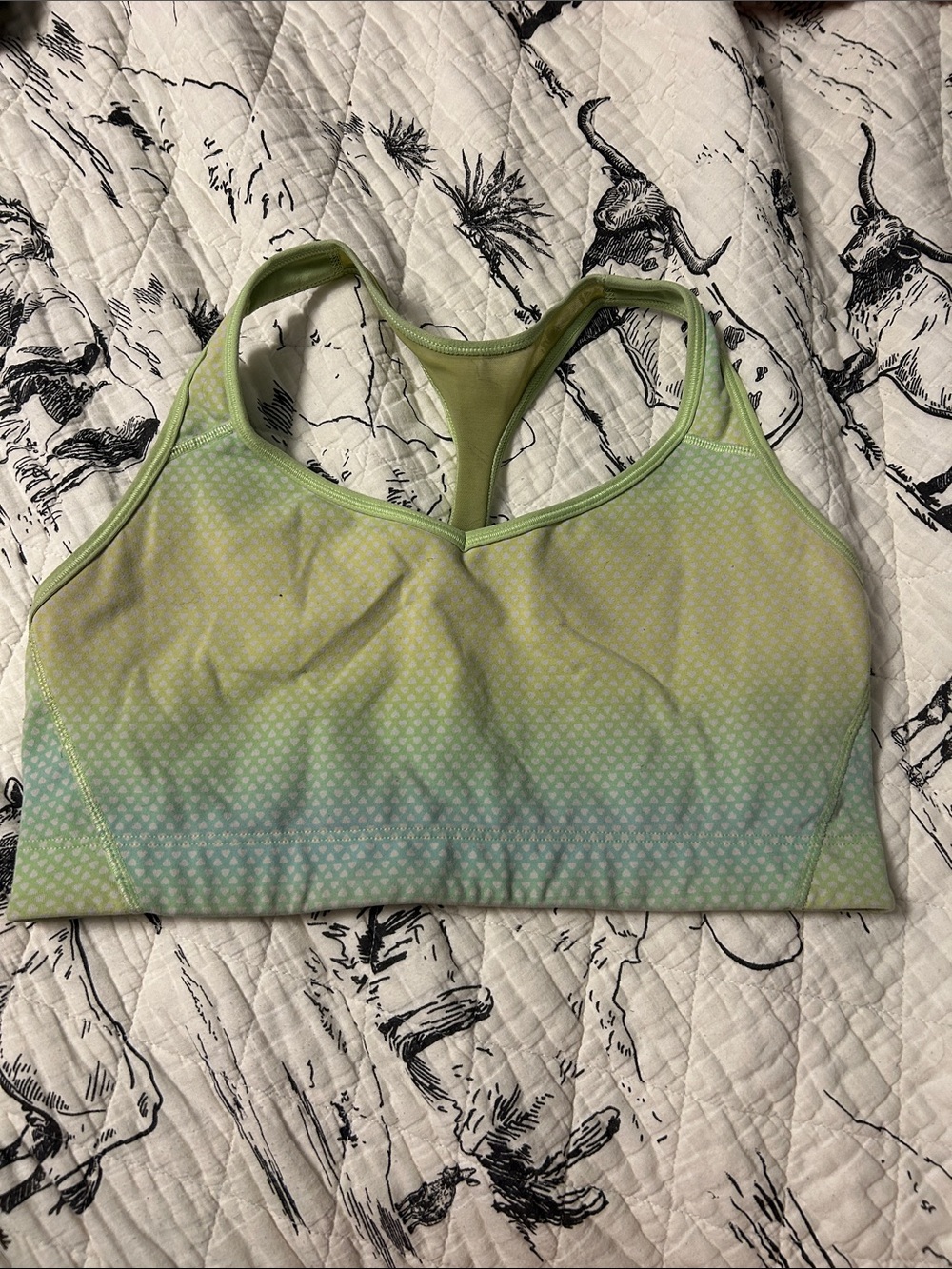 VSX Light Green to Aqua Ombre Racerback Sports Bra